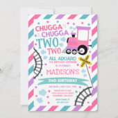 列車誕生日招待状チャッガチャッガツートレイン 招待状 (正面)