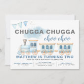 列車誕生日招待状ボーイ輸送 招待状 (正面)