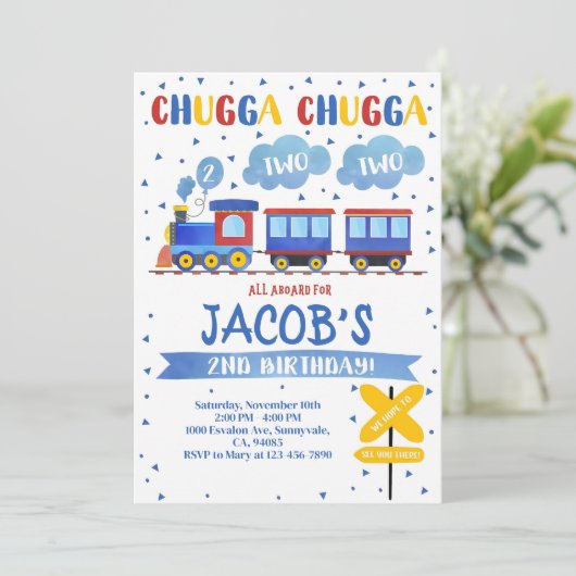 列車誕生日招待状列車パーティー招待状Chugg 招待状 (スタンド正面)