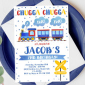 列車誕生日招待状列車パーティー招待状Chugg 招待状