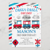 列車誕生日招待状列車招待状 招待状 (正面/裏面)