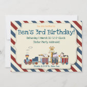 列車誕生日招待状 招待状 (正面)