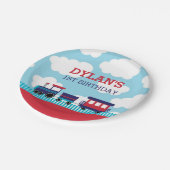 列車誕生日紙プレート(Navy & Red) ペーパープレート (アングル)