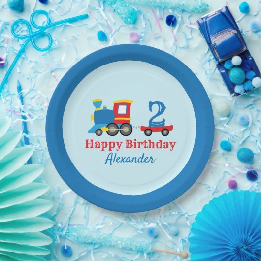 列車誕生日 ペーパープレート (パーティー)