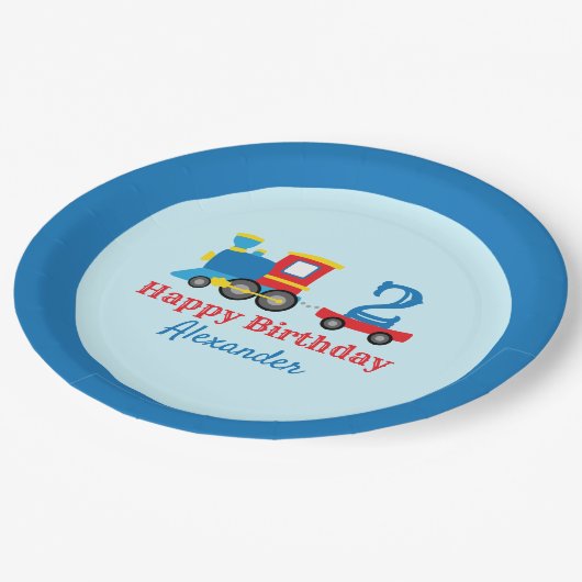 列車誕生日 ペーパープレート (アングル)