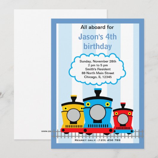 列車誕生日 招待状 (正面/裏面)