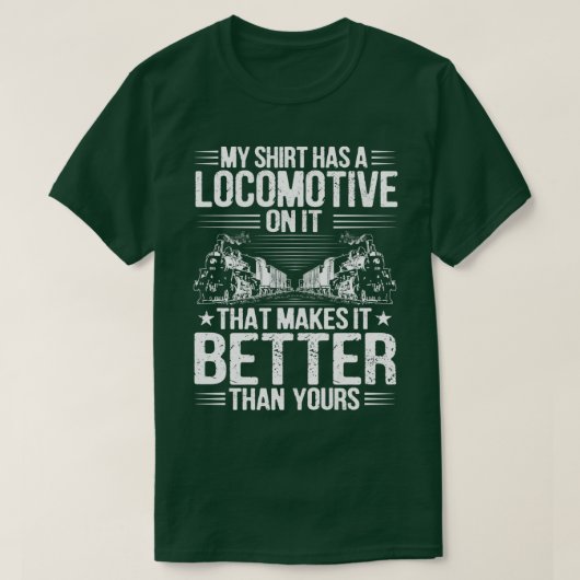 列車運転機関車機関士ギフトプレゼント Tシャツ (デザイン正面)