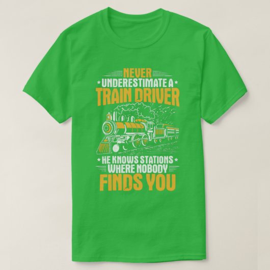 列車運転鉄道機関機関車技師 Tシャツ (デザイン正面)