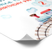 列車鉄道ヴィンテージレールボーイ誕生日へようこそ ポスター (角)