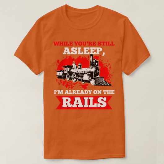 列車鉄道用牽引機関手レール1 Tシャツ (デザイン正面)