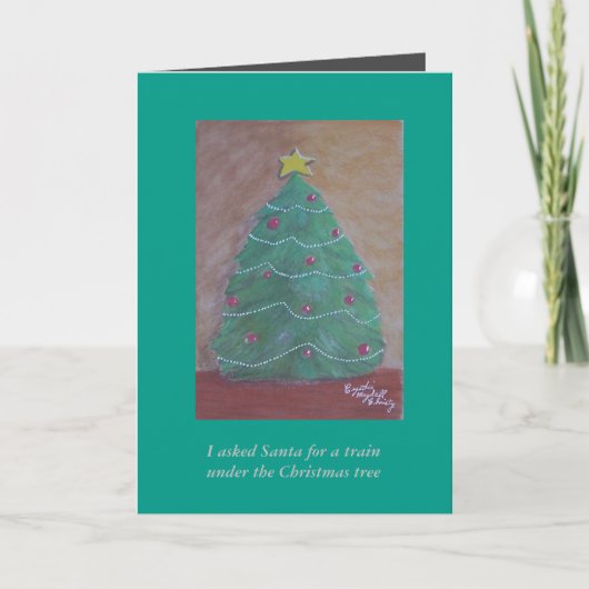 列車頼のクリスマスカードにサンタ シーズンカード (正面)