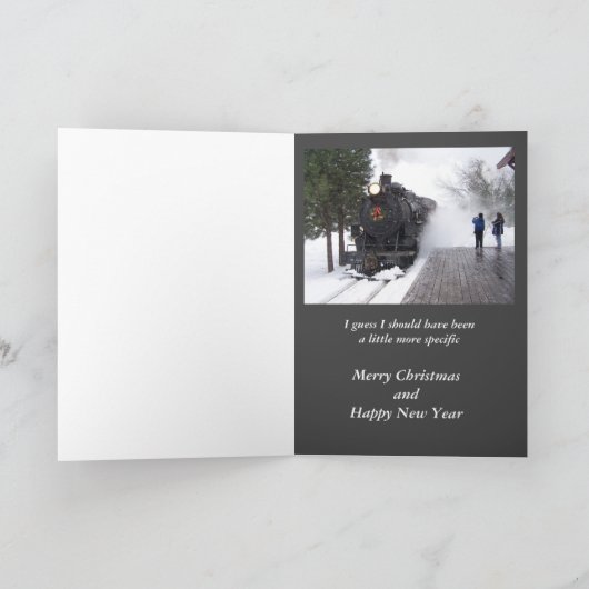 列車頼のクリスマスカードにサンタ シーズンカード (内部)