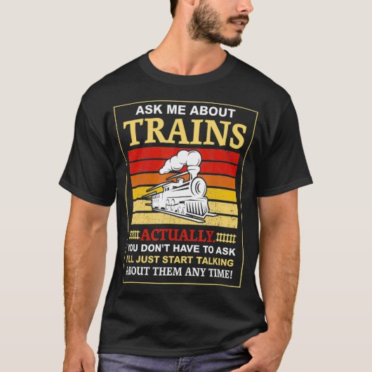 列車頼の愛人鉄道について男性へ Tシャツ (正面)