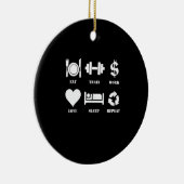 列車食べの仕事ラブスリープリピートジやる気を起こさせるム セラミックオーナメント (右)