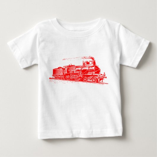 列車03 – 赤 ベビーTシャツ (正面)