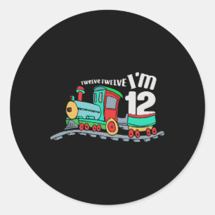 列車12誕生日少年列車12歳子供へ ラウンドシール