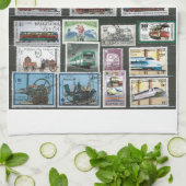 列車4 キッチンタオル (折り畳み)