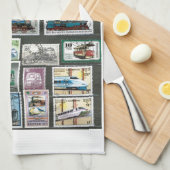 列車4 キッチンタオル (四つ折り)