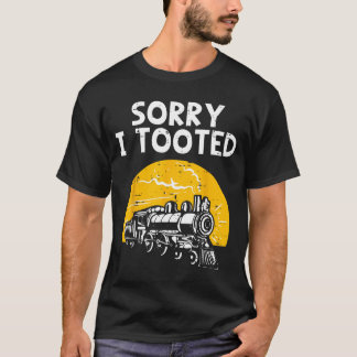 列車 ごめん おならをした おもしろ機関車 レイルロードマン Tシャツ