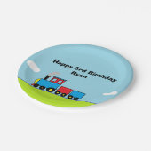 "列車"のパーソナライズな紙皿 ペーパープレート (アングル)