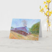 列車、グリーティングカード カード (黄色い花)