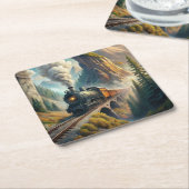 列車 スクエアペーパーコースター (アングル)