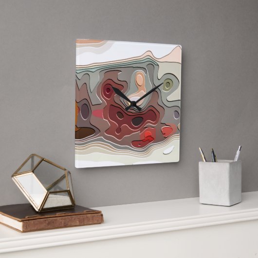 列車 スクエア壁時計 (オフィス)