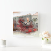 列車 スクエア壁時計 (ホーム)