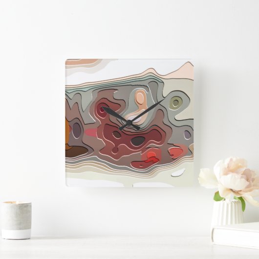 列車 スクエア壁時計 (ホーム)