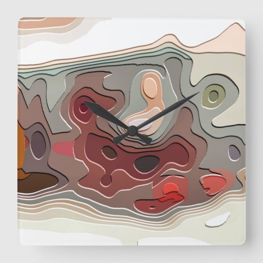 列車 スクエア壁時計 (正面)