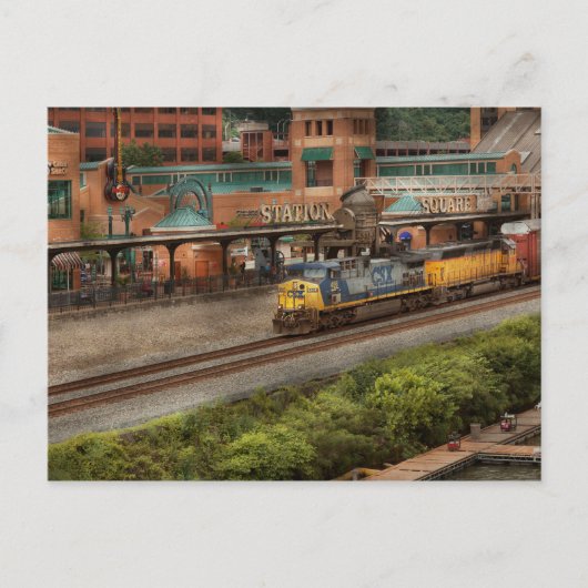 列車 – ピッツバーグ、PA – 駅広場 ポストカード (正面)