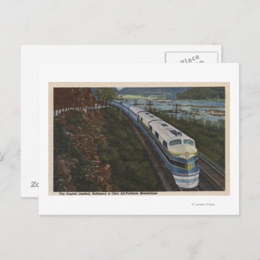 列車- ポトマックを流線形に ポストカード (正面/裏面)