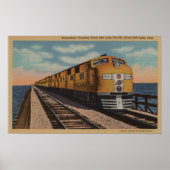 列車 – ユタ素晴らし州オグデンの塩湖を渡る ポスター (正面)