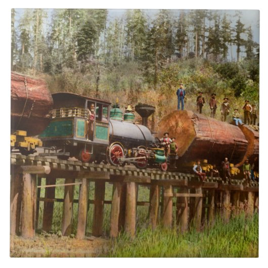 列車 – ロギング – 朝のダンプ1890 タイル (正面)