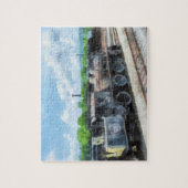 列車 - 古い機関車 ジグソーパズル (縦)