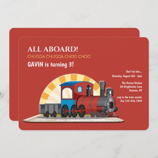 列車 招待状 (正面/裏面)