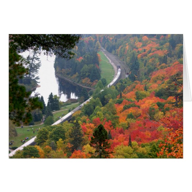 列車 田舎 秋の紅葉 写真 ノート (正面横)