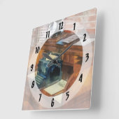 列車 - 駅長の事務所 スクエア壁時計 (傾斜)