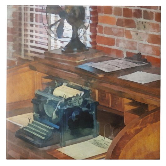 列車 – 駅長室 タイル (正面)