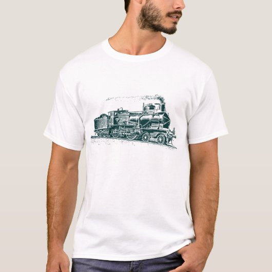 列車 03 - ダークグリーン Tシャツ (正面)