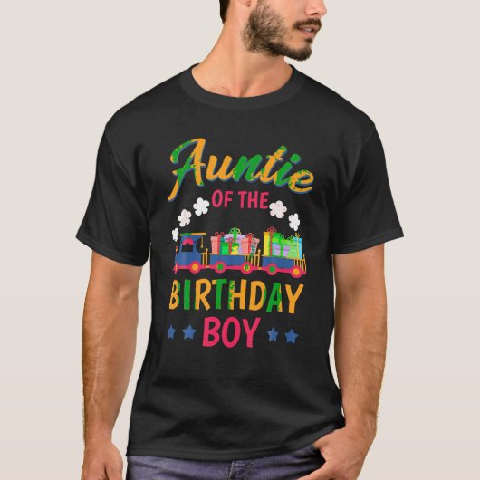 列車Bdayパーティー鉄道誕生日Bの叔母 Tシャツ (正面)