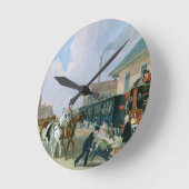 列車frで走行するLouthロンドン王室のな郵便 ラウンド壁時計 (傾斜)