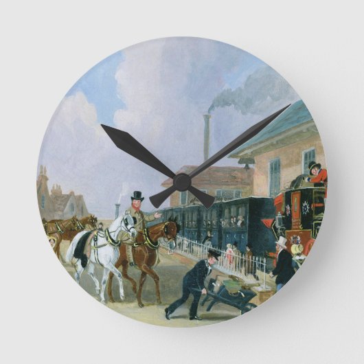 列車frで走行するLouthロンドン王室のな郵便 ラウンド壁時計 (正面)