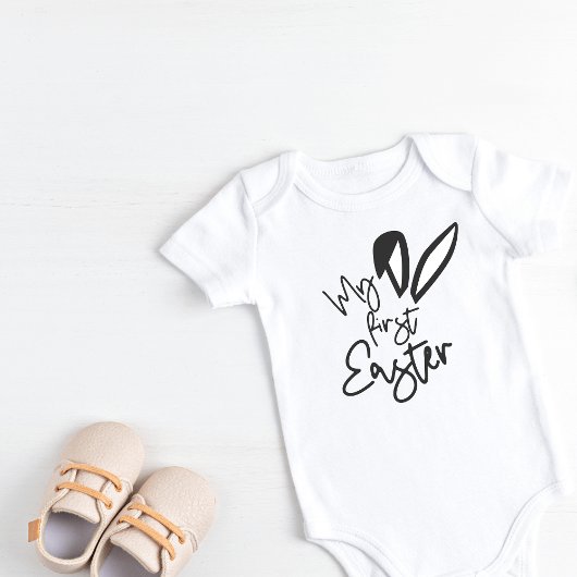 初のイースターバニーの耳 ベビーボディスーツ