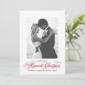 初のク結婚したリスマス新婚写真カード シーズンカード (スタンド正面)