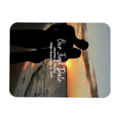 初のデート、カップル写真結婚の記念日 マグネット (横)