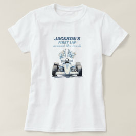 初のトラック一周 レースカー 1歳の誕生日 Tシャツ