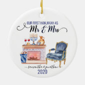 初のハヌカー結婚した氏のミセス・ホーム・セラミックか セラミックオーナメント (裏面)