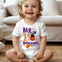 初のハロウィーンかわいいカボチャおもしろい ベビーTシャツ