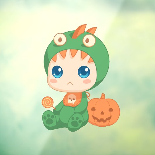 初のハロウィーンかわいいベビードラゴン恐竜の衣装 ウィンドウサイン (シート3)